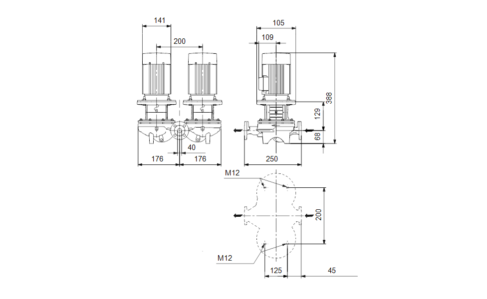 EINSTUFIGE INLINEPUMPEN TPD 40-120/2 A-F-A-BQQE-DW1 Nr. 98083077