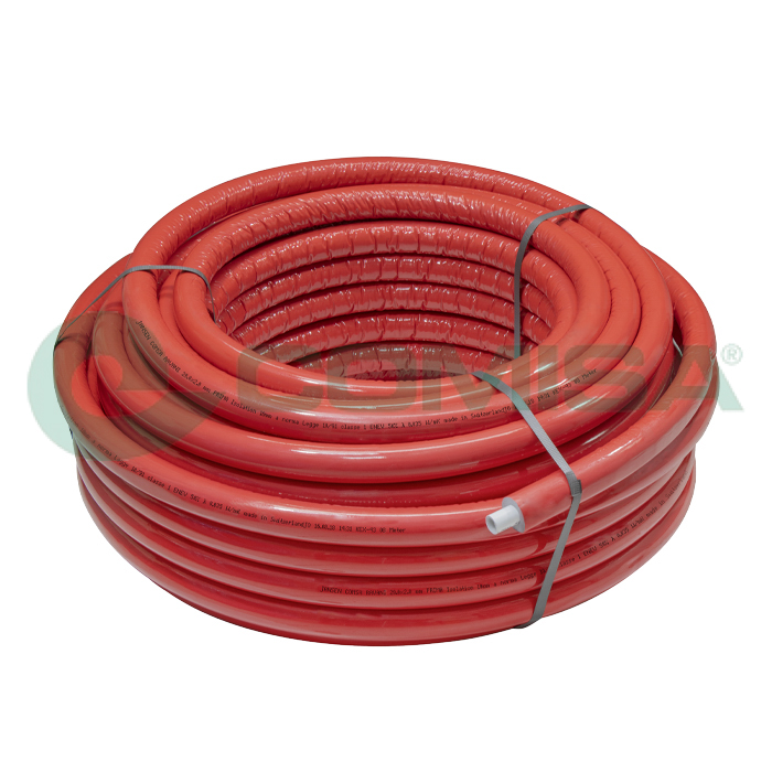 Comisa Mehrschichtverbundrohr Evo Ø 16 mm, gedämmt, rot, Meterware
