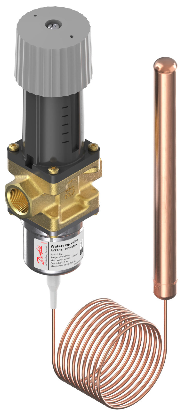 Danfoss Thermostatisches Regelventil AVTA 15 1/2", 0 bis 30 °C