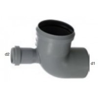 Gabbaplast Abwasser-Steckbogen Ø 90 mm mit Abgang Ø 40 mm
