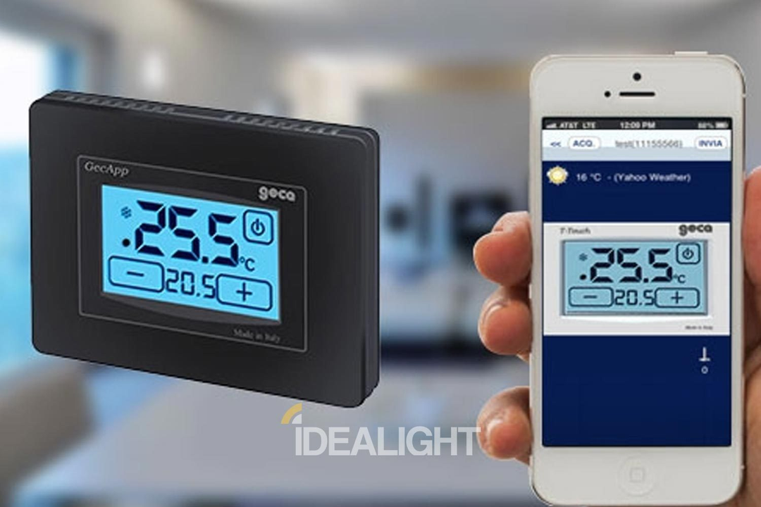Geca Unterputz-Uhrenthermostat WLAN mit App-Steuerung, Touchscreen, anthrazit