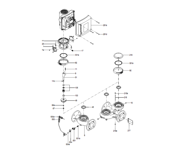 GRUNFOS Einstufige Inlinepumpe TPE3 65-180 S-A-F-A-BQQE-HWC Nr. 99272072