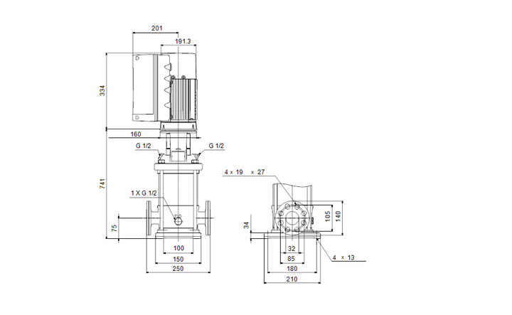 GRUNDFOS CRNE 1-27 N-FGJ-A-E-HQQE Art. 99072135