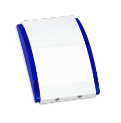 Satel SPW-210BL Innensirene 120 dB mit blauem Rahmen.