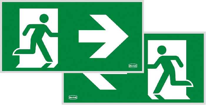 Hertek Multiled Serie 2/3 Piktogramm Fluchtweg rechts/links