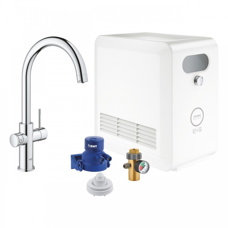 Grohe Blue Professional Starter-Kit mit C-Auslauf, 360° schwenkbar