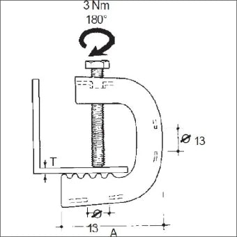 NIEDAX 81621 Balkklem C-model