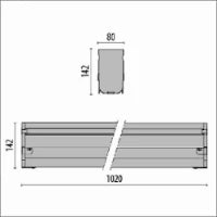 PIL 305322 Bodeminbouwarmatuur 1025 mm