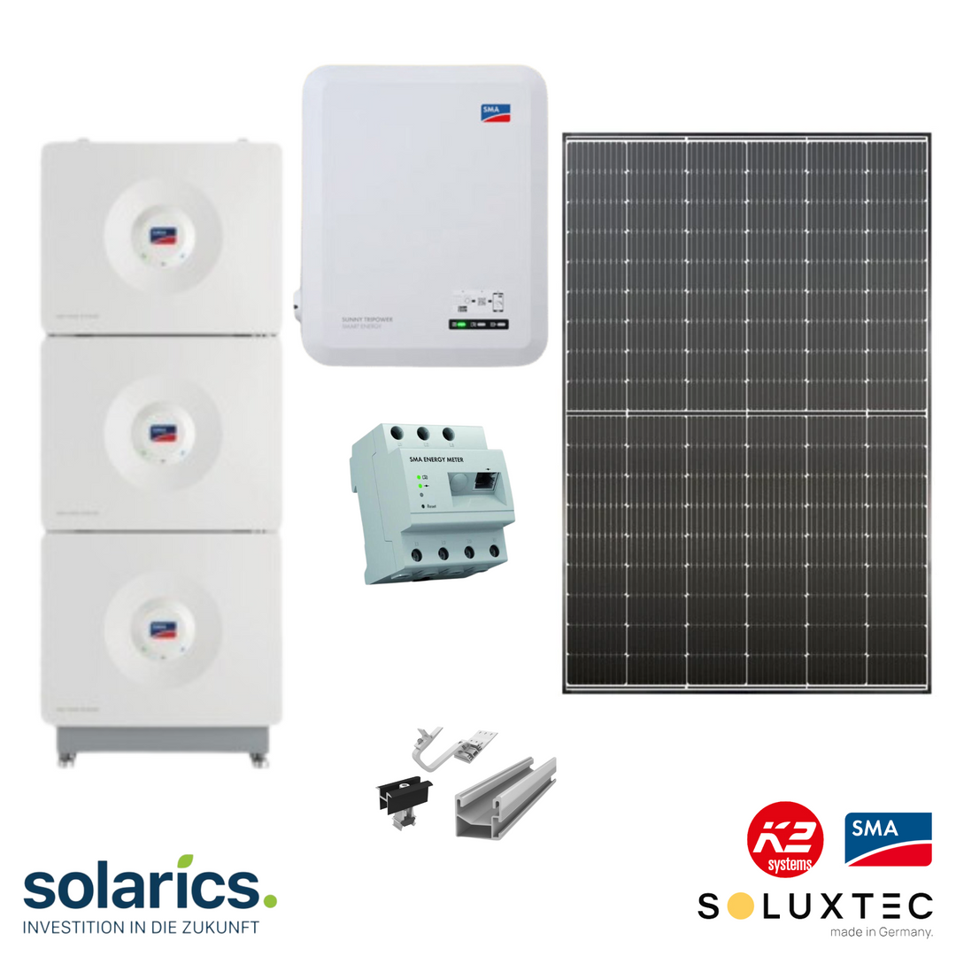 8.2 kWp German Brand SOLUXTEC Solar-Komplettpaket Module + SMA WR + – Soluxtec