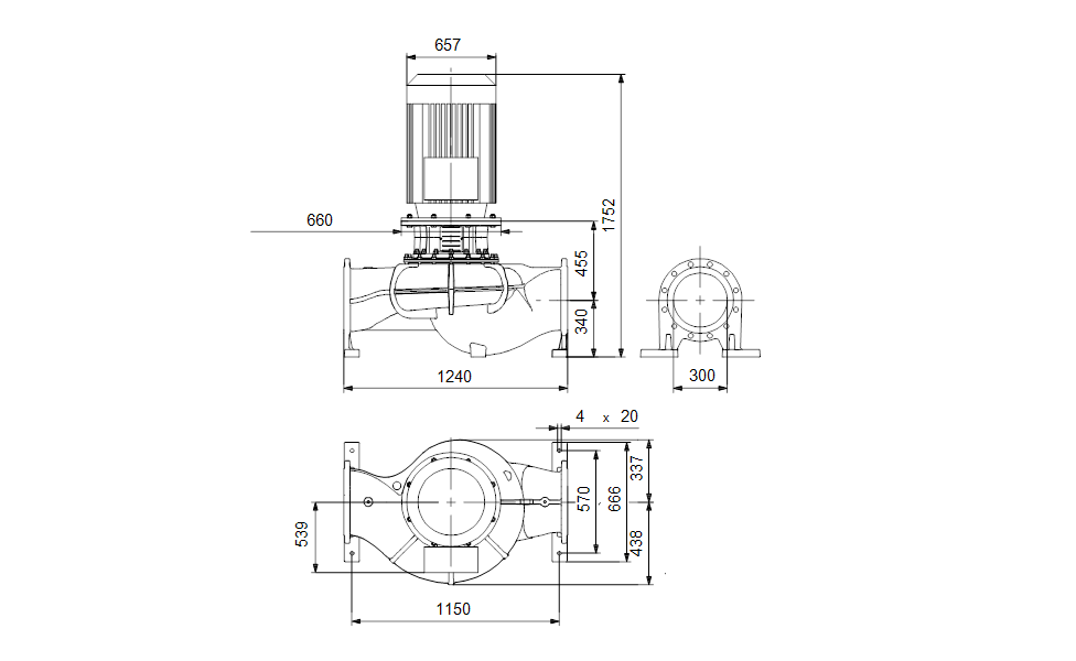 GRUNDFOS einstufige inlinepumpen TP 300-500/4 A-F-B-BAQE-2W3 Art. 99087532