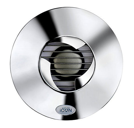 AirFlow iCON 15 Chrome – Axialventilator, Rohr 100 mm, 68 m³/h