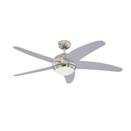 Westinghouse Bendan – Deckenventilator mit Licht, 3 Stufen, Flügel Silber, Ventilator Chrom matt