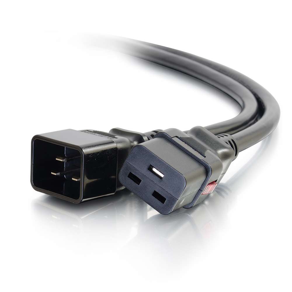 C2G 1ft Locking C20 bis C19 15A 250V Schwarz