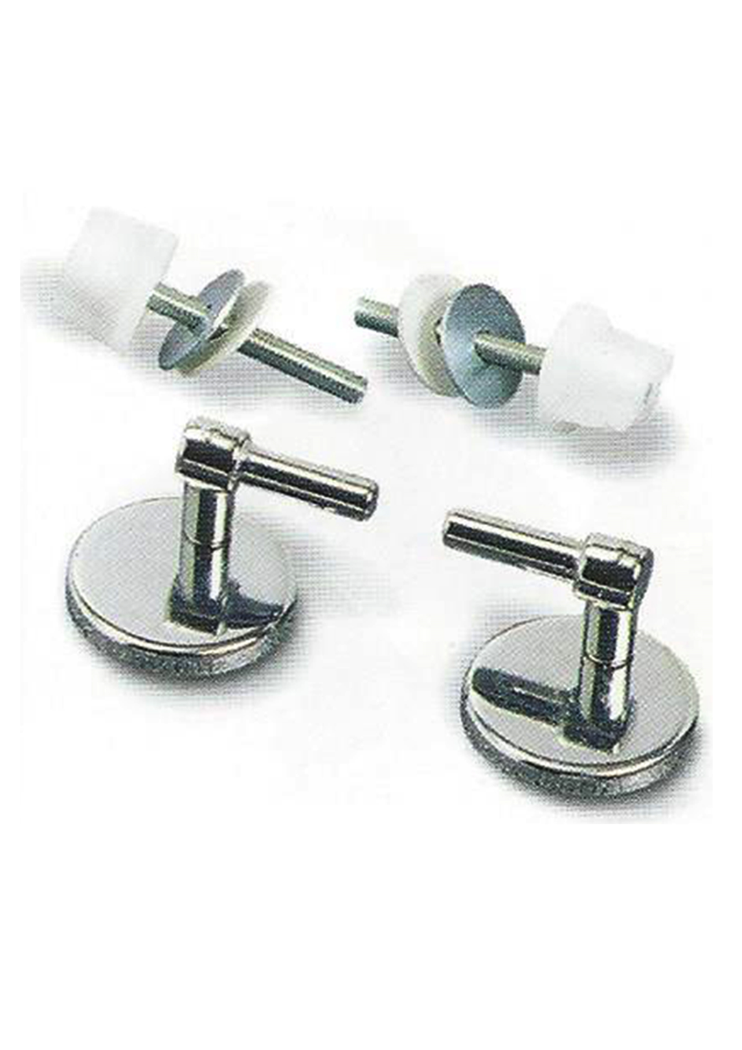 GTL WC-Sitz-Scharniere Typ Atlantico, Messing verchromt, mit Universal-Rosette