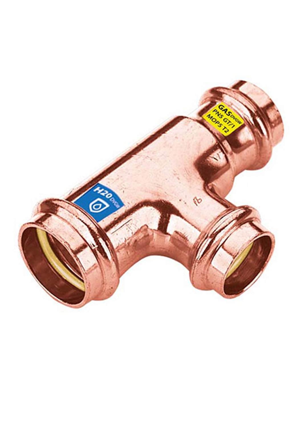 Frabo Kupfer-Pressfitting T-Stück reduziert Ø 22 x 12 x 22 mm