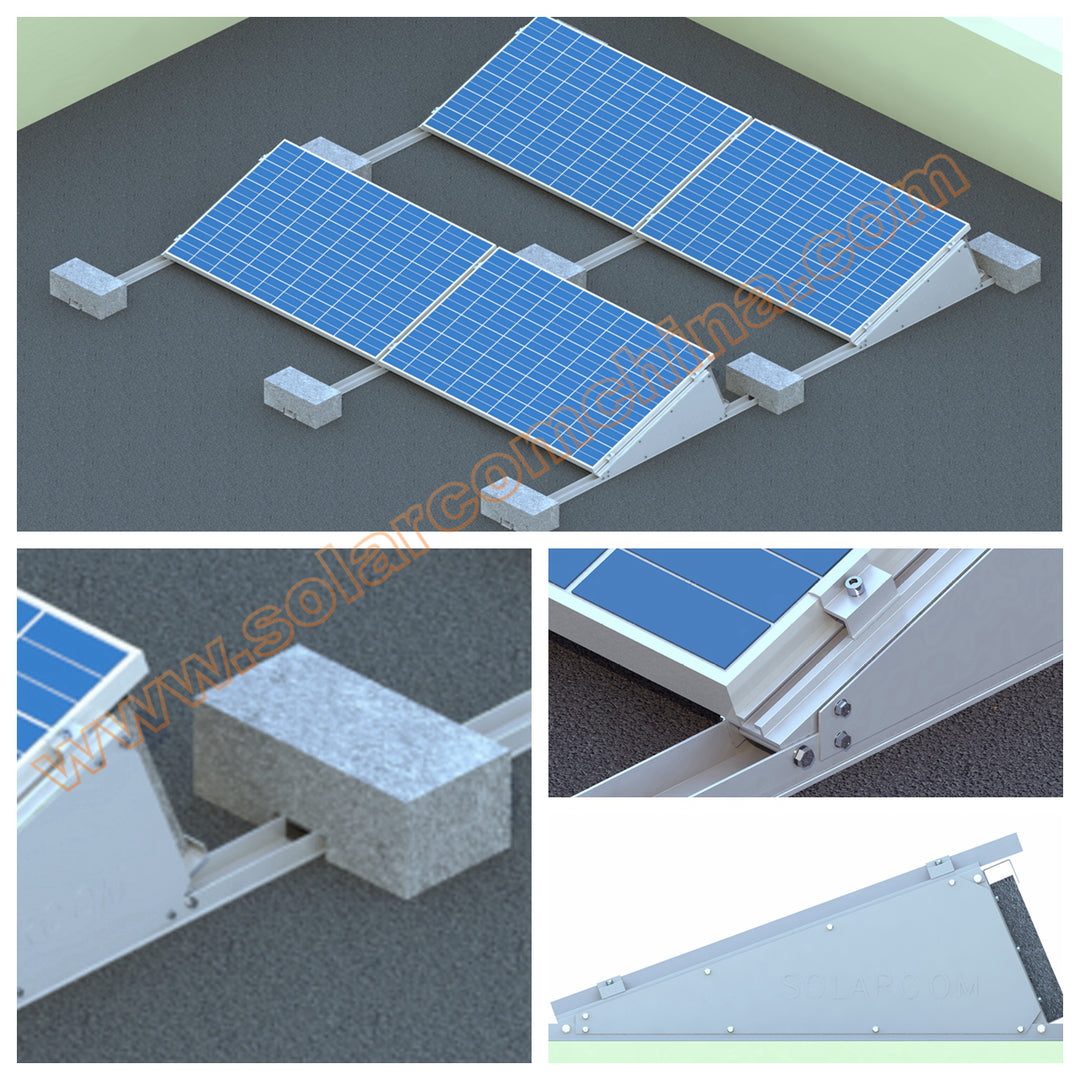 Adjustable Flat roof mounting system-Windstream... SC-VRC2 - Art. 3965