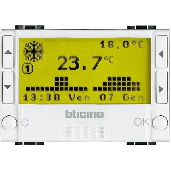Bticino Chronothermostat mit Display weiss UP – Bticino
