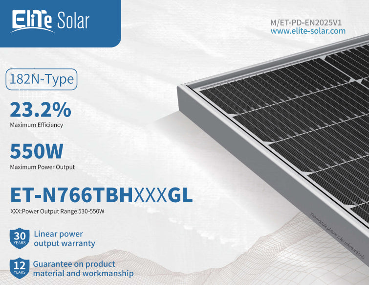 Wuxi Elite Solar Power Holding Pte. Ltd. - Solarmodul - ET-N766TBH530-550GL ET-N766TBH530GL - Art. 234145