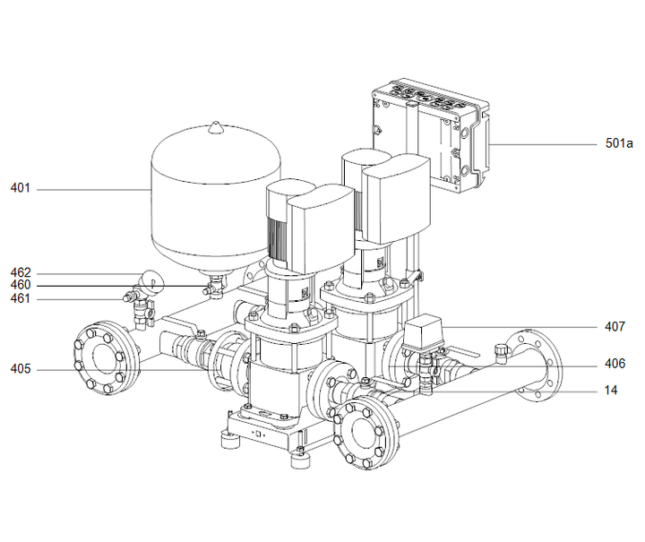 GRUNDFOS Druckerhöhungsanlagen HYDRO MULTI-E 4 CRIE 3-4 - Art. 98486592