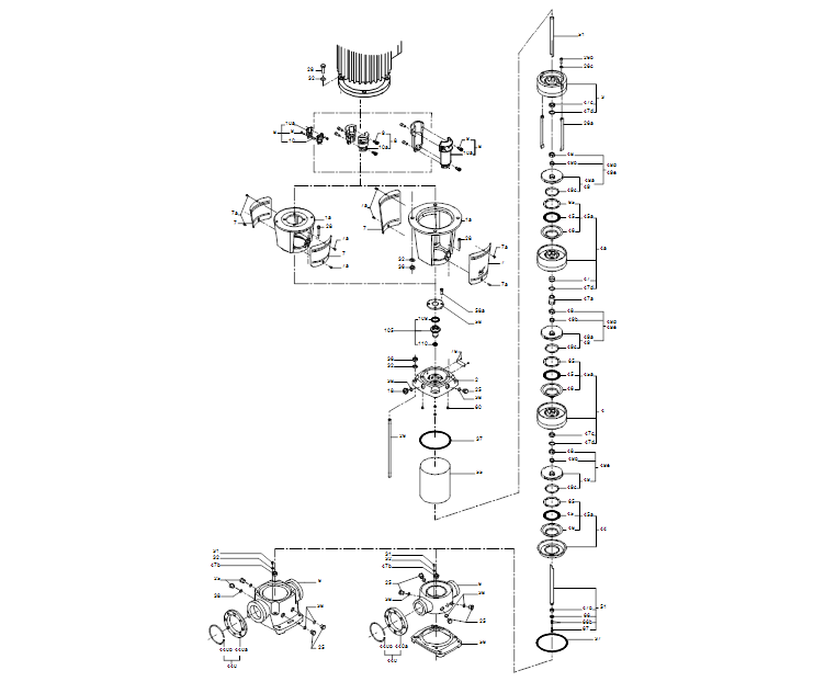 GRUNDFOS Kreiselpumpe CR 45-8 A-F-A-E-HQQE- Art. 96122811