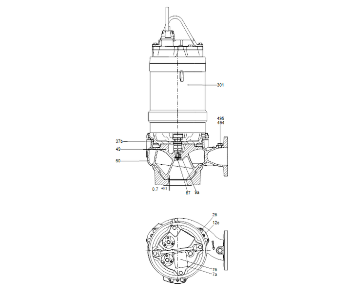 GRUNDFOS Tauchmotorpumpen S1.80.100.200.4.54H.H.271.G.EX.D.615 - Art. 96781852