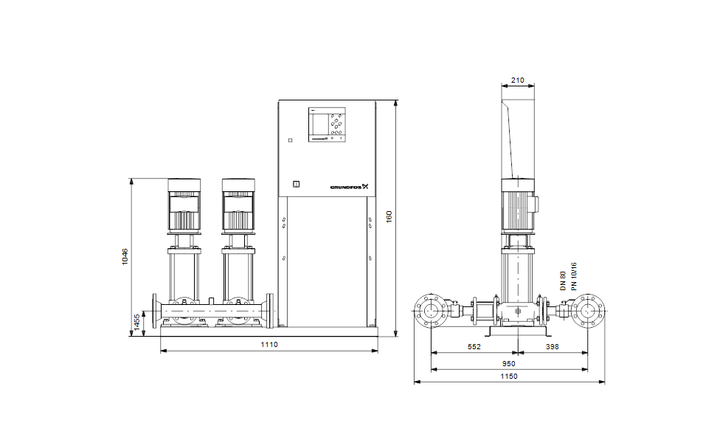 GRUNDFOS Druckerhöhungsanlage Hydro MPC-E 2 CRIE20-5 Art. 96575772