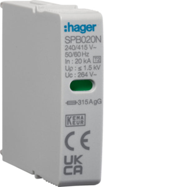 Hager Steckmodul 1P T2 N-PE SPB420 – Hager