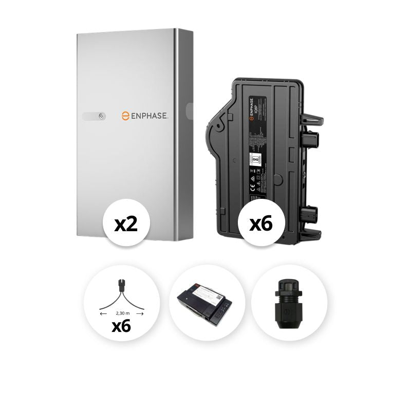 ENPHASE - Pack Monophasé micro-onduleurs 3 kVA + 2 Batteries - 10 kWh