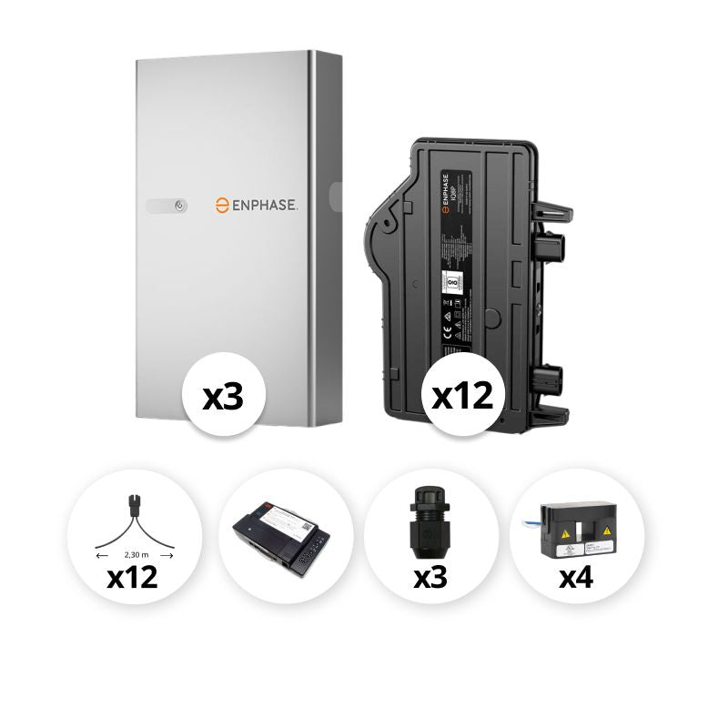ENPHASE - Pack Triphasé micro-onduleurs 6 kVA + 3 Batteries - 15 kWh