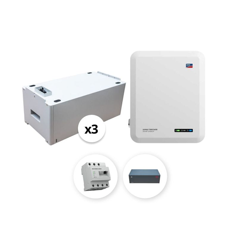 SMA - Pack Triphasé onduleur 8 kVA + 3 Batteries BYD - 7.68 kWh