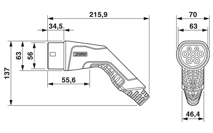 Phoenix Contact Ladekabel EV-T2G3PC-3AC32A-10M6,0ESBK01