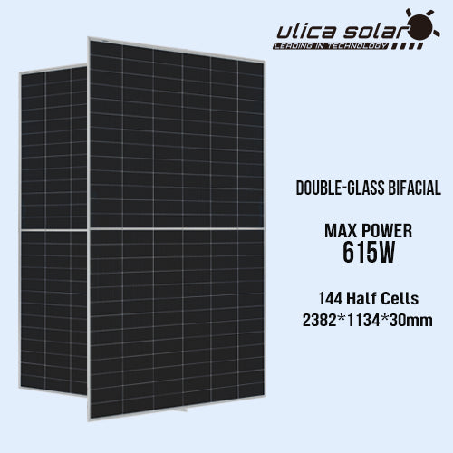 WccSolar - PlusEnergy Solar S. L. - Solarmodul - Ulica Solar
                                                        UL-605-615M-156ADGN N-Type TOPCon Bifacial Module UL-605M-156ADGN - Art. 192573