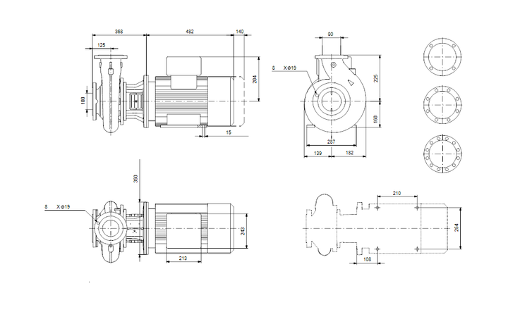 GRUNFOS Einstufige Blockpumpe NB 80-160/151 AAF2AESBQQEOW1 Nr. 97903595