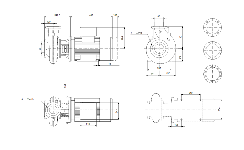 GRUNFOS Einstufige Blockpumpe NB 40-200/206 AAF2AESBQQENW1 Nr. 98144407