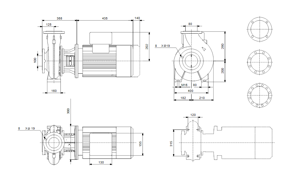 GRUNFOS Einstufige BlockpumpeNB 80-250/225 AAF2AESBQQELW3 Nr. 9815425