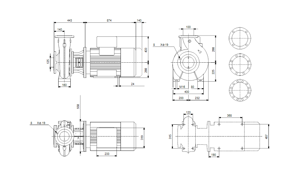 GRUNFOS Einstufige Blockpumpe NB 100-250/229 BAF2AESBQQEVW1 Nr. 98844547