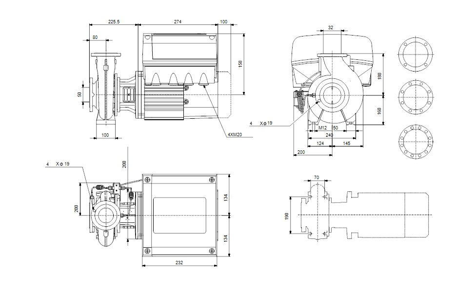 GRUNFOS Einstufige Blockpumpe NBE 32-200/184 ASAF2AESBQQEEWA Nr. 99534622