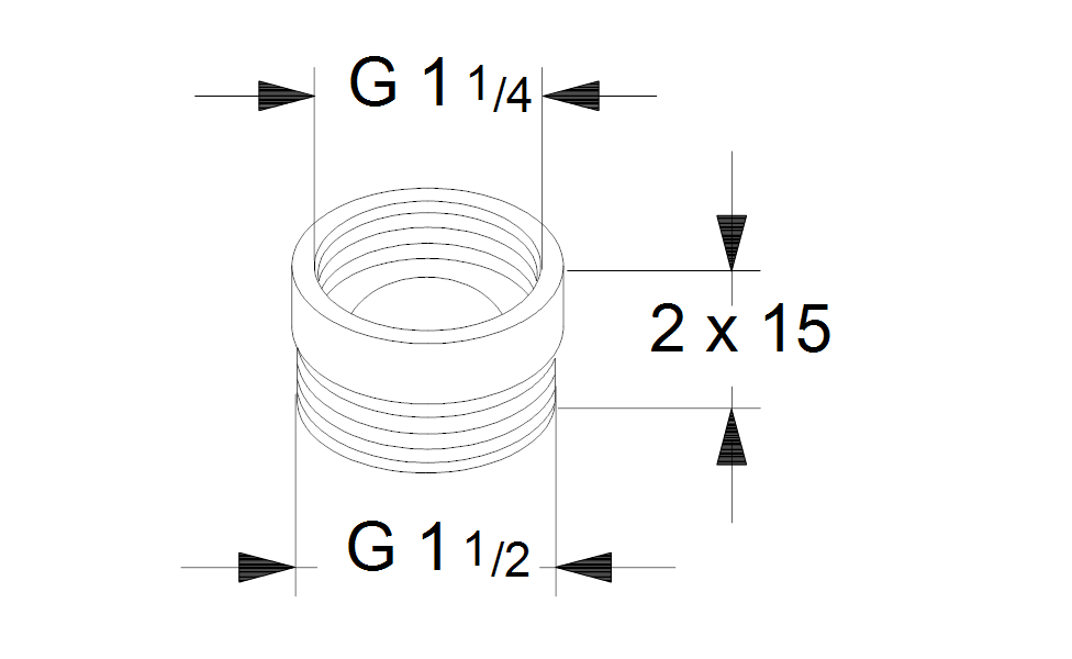 GRUNDFOS Adapter A1 1 1/4"x1 1/2" PN 10  Nr. 535040