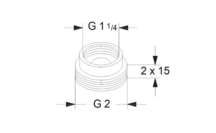 GRUNDFOS Adapter A2 1 1/4"x2" PN 10 Nr. 535041