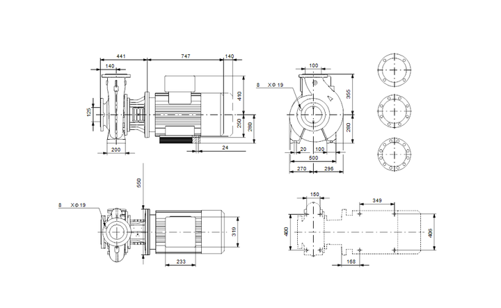 GRUNDFOS Einstufige Blockpumpe NB 100-400/415 BASF2AESBQQEUW3 Nr. 98975910