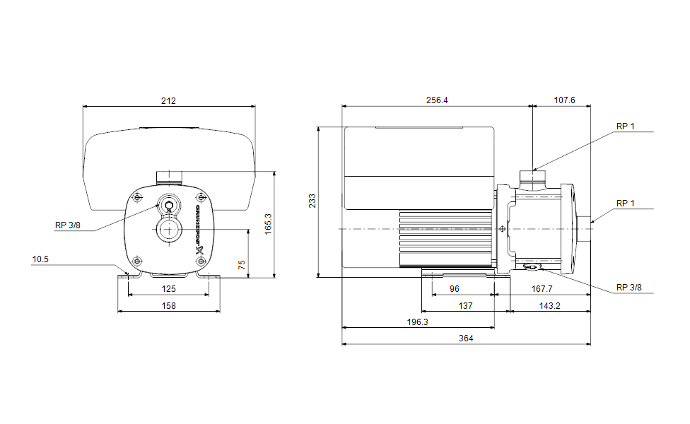 GRUNDFOS Blockpumpe CME 3-5 A-R-I-V-AQQV U-A-D-N - Art. 98394994
