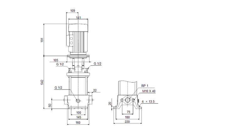 GRUNDFOS Kreiselpumpe CR 1S-19 A-A-A-E-HQQE - Art. 96515566