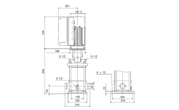 GRUNDFOS Kreiselpumpe CRNE 3-23 A-P-A-E-HQQE - Art. 99072164