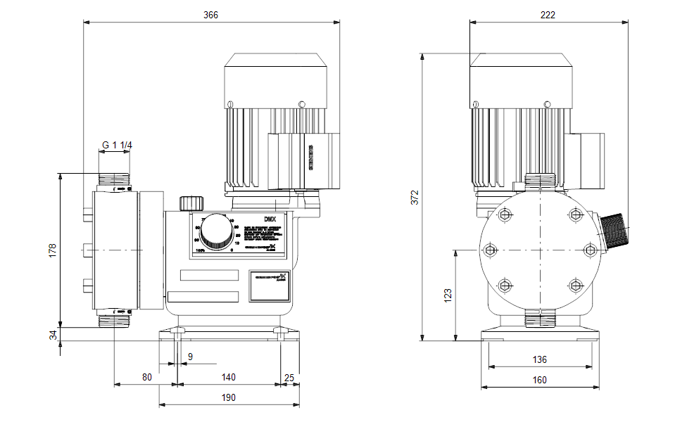 GRUNDFOS Mechanische Dosierpumpe DMX 132-10 B-PVC/V/C-X-G1U3U3XEMAG - Art. 99206047
