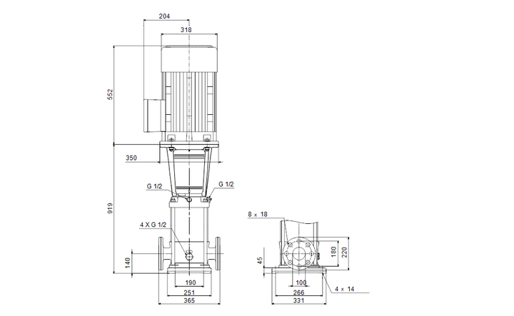 GRUNDFOS Kreiselpumpe CRN 64-4-1 A-F-A-E-HQQE - Art. 96123783
