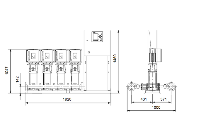 GRUNDFOS Druckerhöhungsanlagen HYDRO MPC-E 4 CRIE10-9 - Art. 99166924