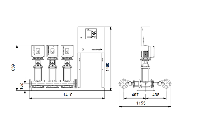 GRUNDFOS Druckerhöhungsanlagen HYDRO MPC-E 3 CRIE15-3 - Art. 99166913