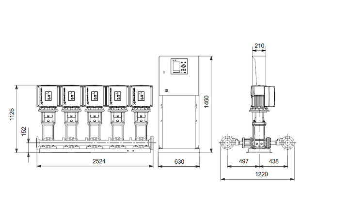 GRUNDFOS Druckerhöhungsanlage HYDRO MPC-E 5 CRIE15-7 - Art. 99166984