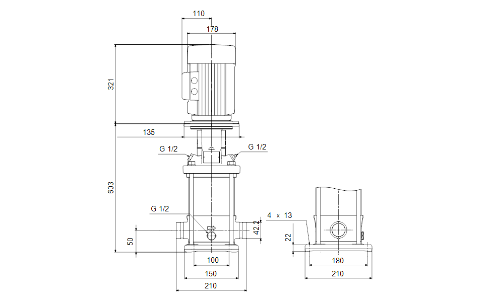 GRUNDFOS Kreiselpumpe CRI 5-16 A-P-A-E-HQQE - Art. 96532900