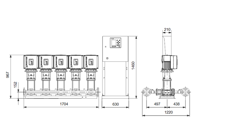 GRUNDFOS Druckerhöhungsanlage HYDRO MPC-E 5 CRIE15-4 - Art. 99166920